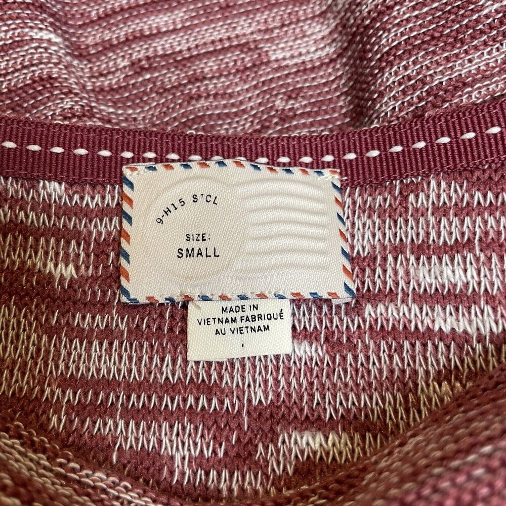 Postmark Anthropologie Malu Top Spacedye Cold Shoulder Knit Top Sweater Maroon S - Picture 10 of 12